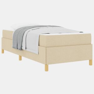 Estrutura de cama de solteiro para adultos com colchão - Creme 100 x 200 cm tecido