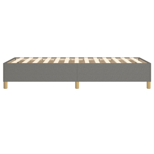 Estrutura de cama de solteiro para adultos com molas 90x190 cm tecido cinzento-escuro