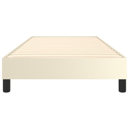 Estrutura de cama de solteiro para adultos com molas 80x200 cm couro artificial cor creme