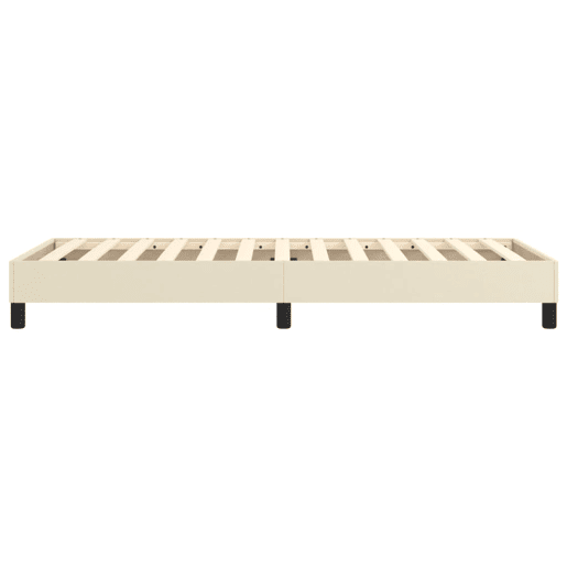 Estrutura de cama de solteiro para adultos com molas 80x200 cm couro artificial cor creme