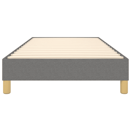 Estrutura de cama de solteiro para adultos com molas 90x190 cm tecido cinzento-escuro