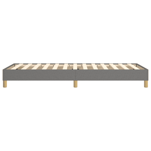 Estrutura de cama de solteiro para adultos com molas 90x190 cm tecido cinzento-escuro