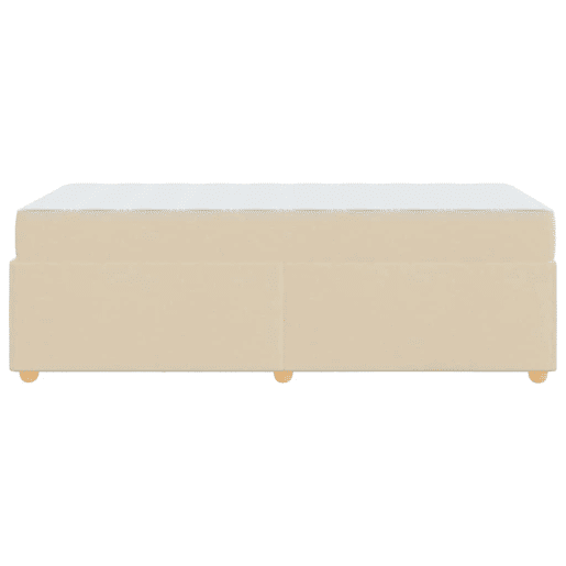 Estrutura de cama de solteiro para adultos com colchão Creme 90 x 190 cm tecido