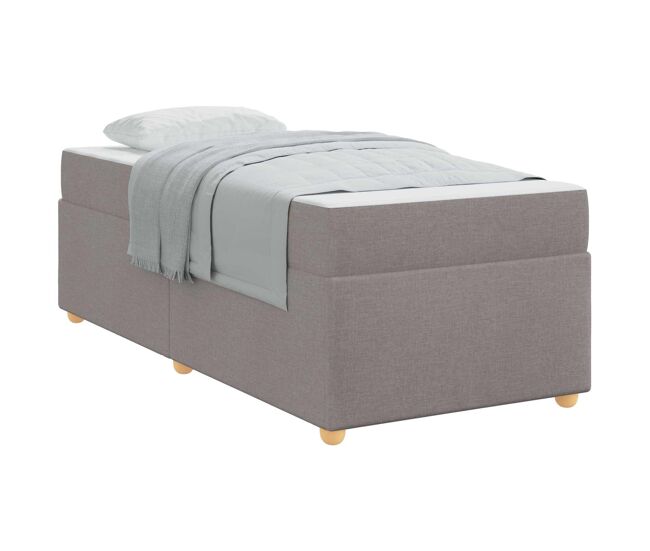 Estructura de cama individual para adultos con colchón taupé 90 x 200 cm tela