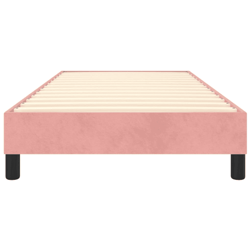 Estrutura de cama de solteiro para adultos com molas 80x200 cm veludo rosa
