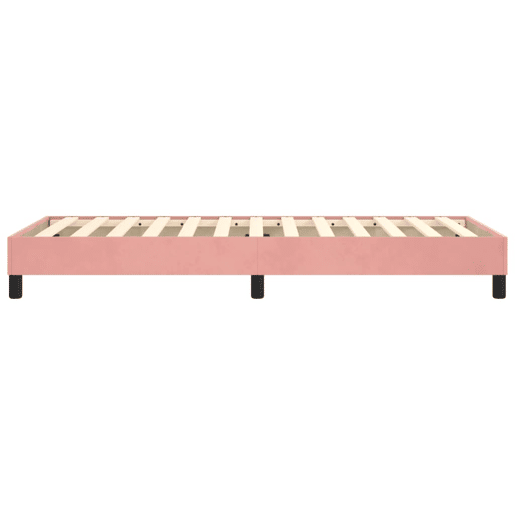 Estrutura de cama de solteiro para adultos com molas 80x200 cm veludo rosa
