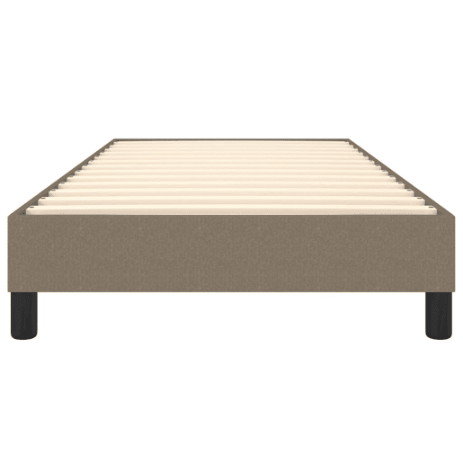 Estrutura de cama de solteiro para adultos com molas 90x200 cm tecido cinza-acastanhado