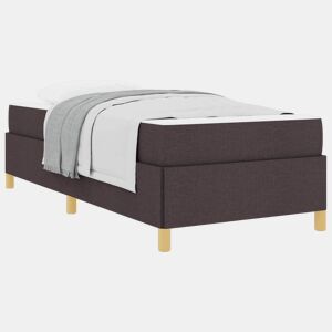 Estrutura de cama de solteiro para adultos com colchão - Marrom Escuro 100 x 200 cm tecido
