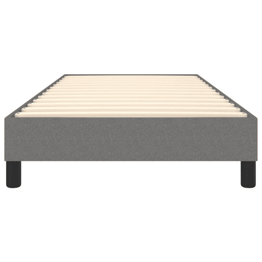 Estrutura de cama de solteiro para adultos com molas 100x200 cm tecido cinzento-escuro