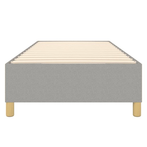 Estrutura de cama de solteiro para adultos com molas 90x190 cm tecido cinzento-claro