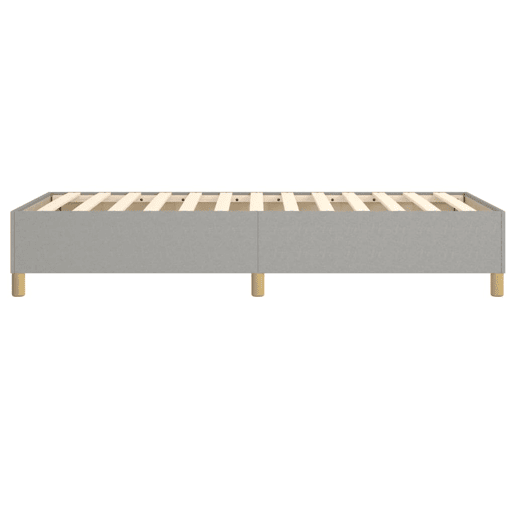 Estrutura de cama de solteiro para adultos com molas 90x190 cm tecido cinzento-claro