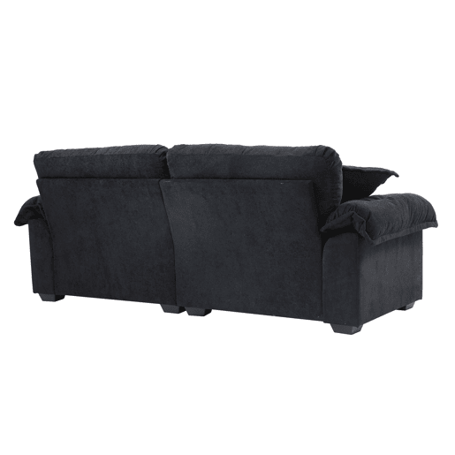 Sofá de 2 lugares 213 cm - Chenille, acolchoado duplo (Memory + molas), profundo - Preto Sofá de 2 lugares 213 cm - Chenille, acolchoado duplo (Memory + molas), profundo - Preto
