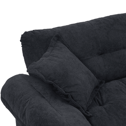 Sofá de 2 lugares 213 cm - Chenille, acolchoado duplo (Memory + molas), profundo - Preto Sofá de 2 lugares 213 cm - Chenille, acolchoado duplo (Memory + molas), profundo - Preto