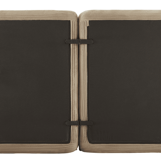 Sofá modular Boneless de 2 lugares - em forma de L, profundo, confortável, com otomano e estofado em veludo cotelê - castanho