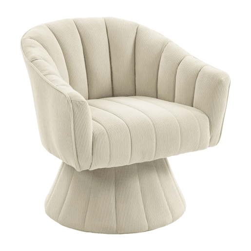 Cadeira giratória 360° - encosto e assento ergonómicos, apoios de braços envolventes, design moderno - Bege
