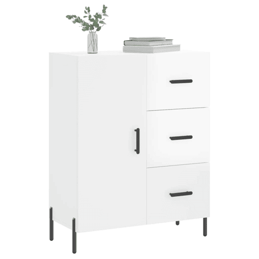 Aparador - Bufete - Móvei de apoio 69,5x34x90 cm madeira processada branco brilhante pt2590 Aparador - Bufete - Móvei de apoio 69,5x34x90 cm madeira processada branco brilhante pt2590