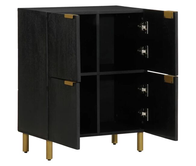 Aparador - mueble de almacenamiento de madera de ingeniería negro 60x33x75 cm es3537