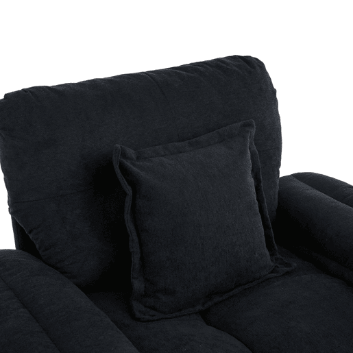 Cadeira giratória 360° - Oversize, confortável com almofada de apoio - Preto