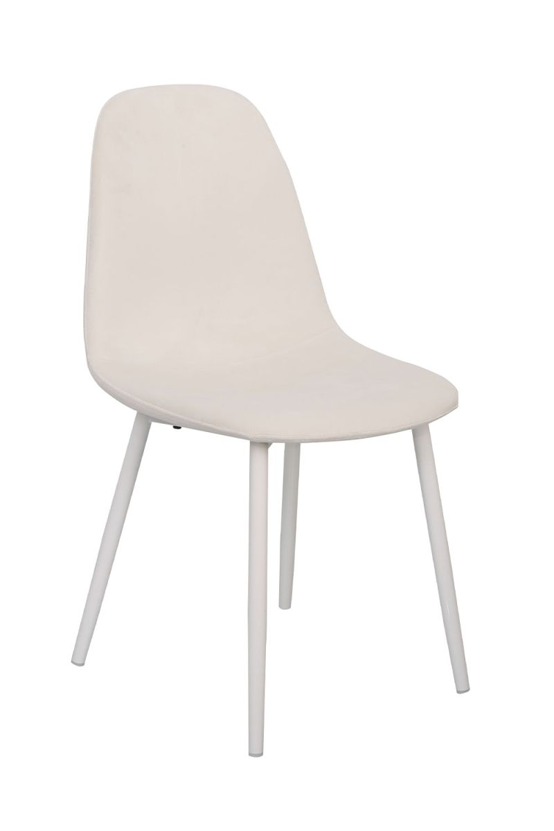 Pack 2 sillas white teok terciopelo - blanco