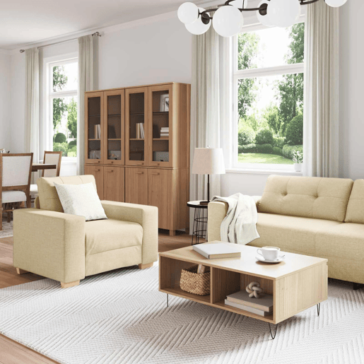 vidaXL Sofá 3 pcs Creme 221 x 80 x 80 cm Tecido de mistura de linho vidaXL Sofá 3 pcs Creme 221 x 80 x 80 cm Tecido de mistura de linho