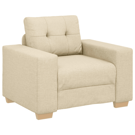 vidaXL Sofá 3 pcs Creme 221 x 80 x 80 cm Tecido de mistura de linho vidaXL Sofá 3 pcs Creme 221 x 80 x 80 cm Tecido de mistura de linho