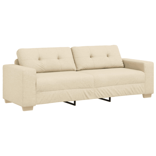 vidaXL Sofá 3 pcs Creme 221 x 80 x 80 cm Tecido de mistura de linho vidaXL Sofá 3 pcs Creme 221 x 80 x 80 cm Tecido de mistura de linho