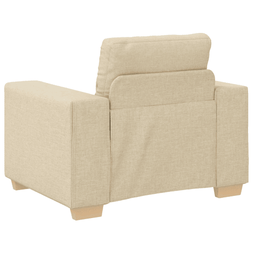 vidaXL Sofá 3 pcs Creme 221 x 80 x 80 cm Tecido de mistura de linho vidaXL Sofá 3 pcs Creme 221 x 80 x 80 cm Tecido de mistura de linho