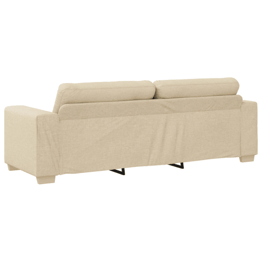 vidaXL Sofá 3 pcs Creme 221 x 80 x 80 cm Tecido de mistura de linho vidaXL Sofá 3 pcs Creme 221 x 80 x 80 cm Tecido de mistura de linho