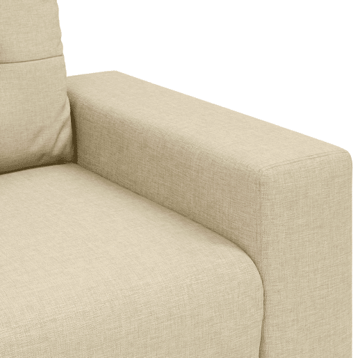 vidaXL Sofá 3 pcs Creme 221 x 80 x 80 cm Tecido de mistura de linho vidaXL Sofá 3 pcs Creme 221 x 80 x 80 cm Tecido de mistura de linho