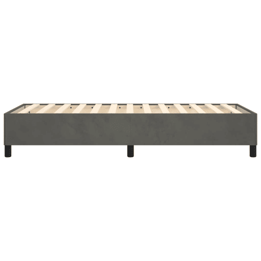 Estrutura de cama de solteiro para adultos com molas 80x200 cm veludo cinzento-escuro