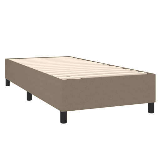 Estrutura de cama de solteiro para adultos com molas 80x200 cm tecido cinzento