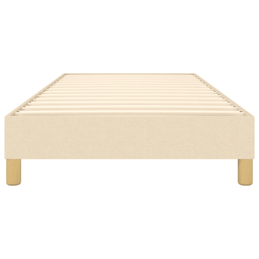 Estrutura de cama de solteiro para adultos com molas 90x190 cm tecido creme