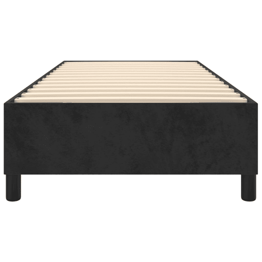 Estrutura de cama de solteiro para adultos com molas 90x190 cm veludo preto