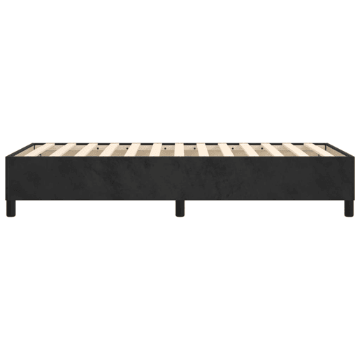 Estrutura de cama de solteiro para adultos com molas 90x190 cm veludo preto
