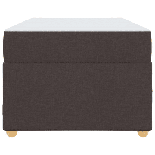 Estrutura de cama de solteiro para adultos com colchão Marrom Escuro 90 x 200 cm tecido