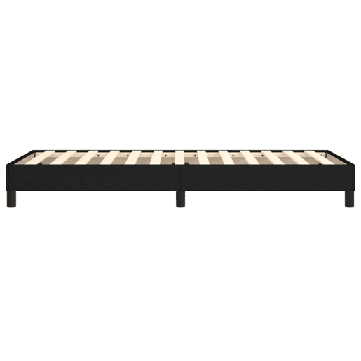 Estrutura de cama de solteiro para adultos com molas 100x200 cm tecido preto