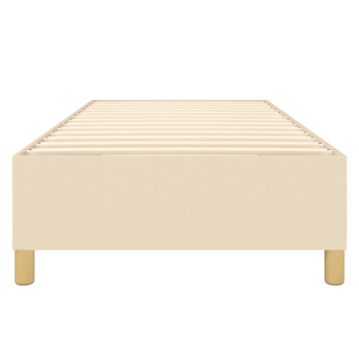 Estrutura de cama de solteiro para adultos com molas 90x190 cm tecido creme