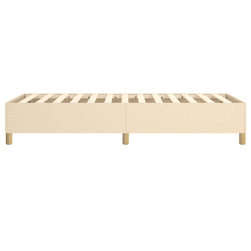 Estrutura de cama de solteiro para adultos com molas 90x190 cm tecido creme