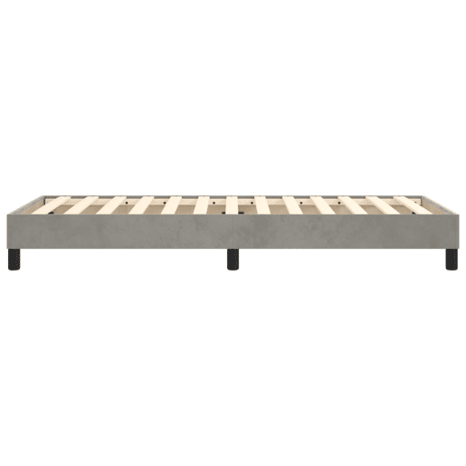 Estrutura de cama de solteiro para adultos com molas 100x200 cm veludo cinzento-claro