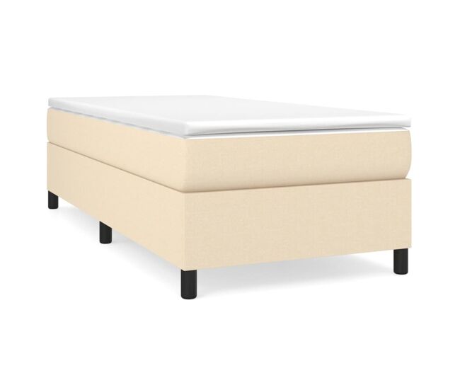 Estructura de cama individual para adultos con somier - tela crema 80x200 cm