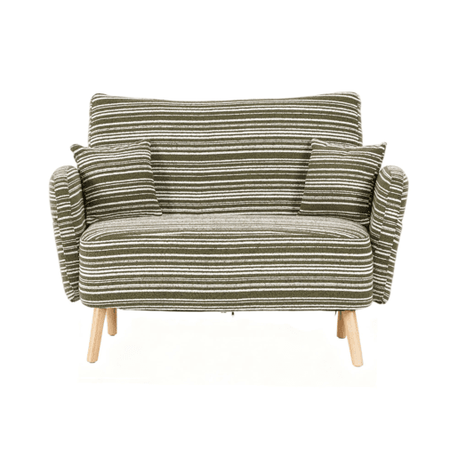 Sofá de 2 lugares - moderno, confortável, com apoios de braços e bolsa de armazenamento - verde azeitona