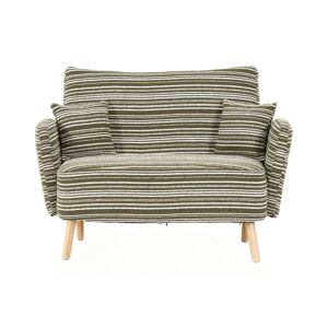 Sofá de 2 lugares - moderno, confortável, com apoios de braços e bolsa de armazenamento - verde azeitona