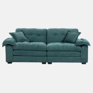 Sofá individual profundo 213 cm - Chenille, almofada dupla (Memory + molas) - Verde