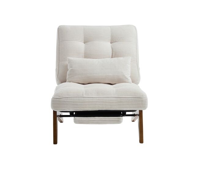 Sillón lounge ajustable - con reposapiés y cojín lumbar - beige