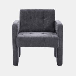 Poltrona individual - moderna minimalista acolchoada estilo nórdico - cinza