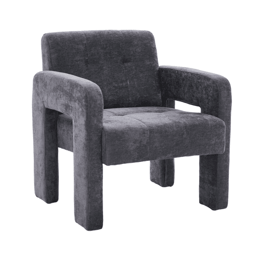 Poltrona individual - moderna minimalista acolchoada estilo nórdico - cinza