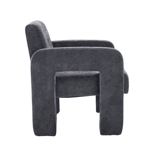 Poltrona individual - moderna minimalista acolchoada estilo nórdico - cinza