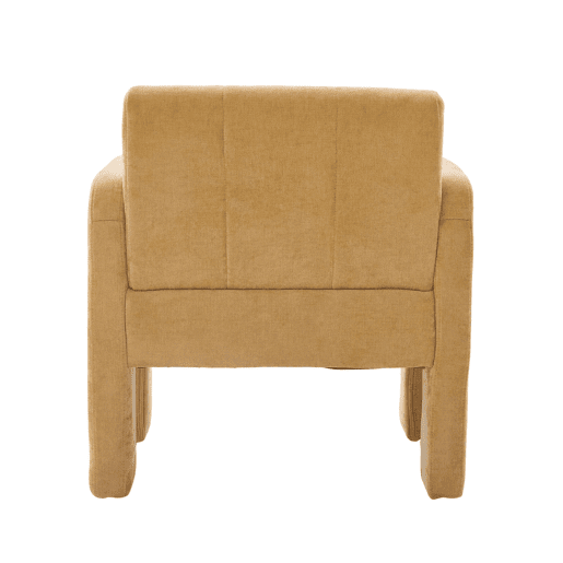 Poltrona individual - estofada acolchoada estilo nórdico - amarelo mostarda