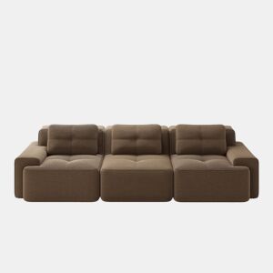 Sofá modular de 3 lugares - Cloud, profundo e confortável em veludo canelado, montagem livre - Castanho