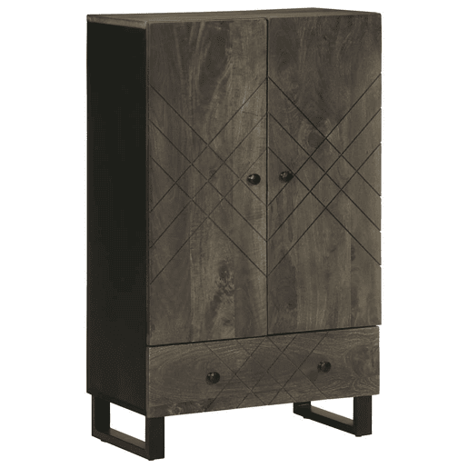 Armário alto - Bufete - Móvel de apoio 60x33x100 cm madeira de mangueira maciça preto pt1496 Armário alto - Bufete - Móvel de apoio 60x33x100 cm madeira de mangueira maciça preto pt1496